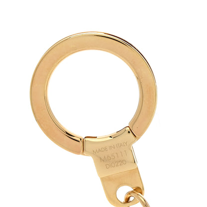 Louis Vuitton Brass Enamel Fleur De Monogram Bag Charm Chain Gold 4 of 4