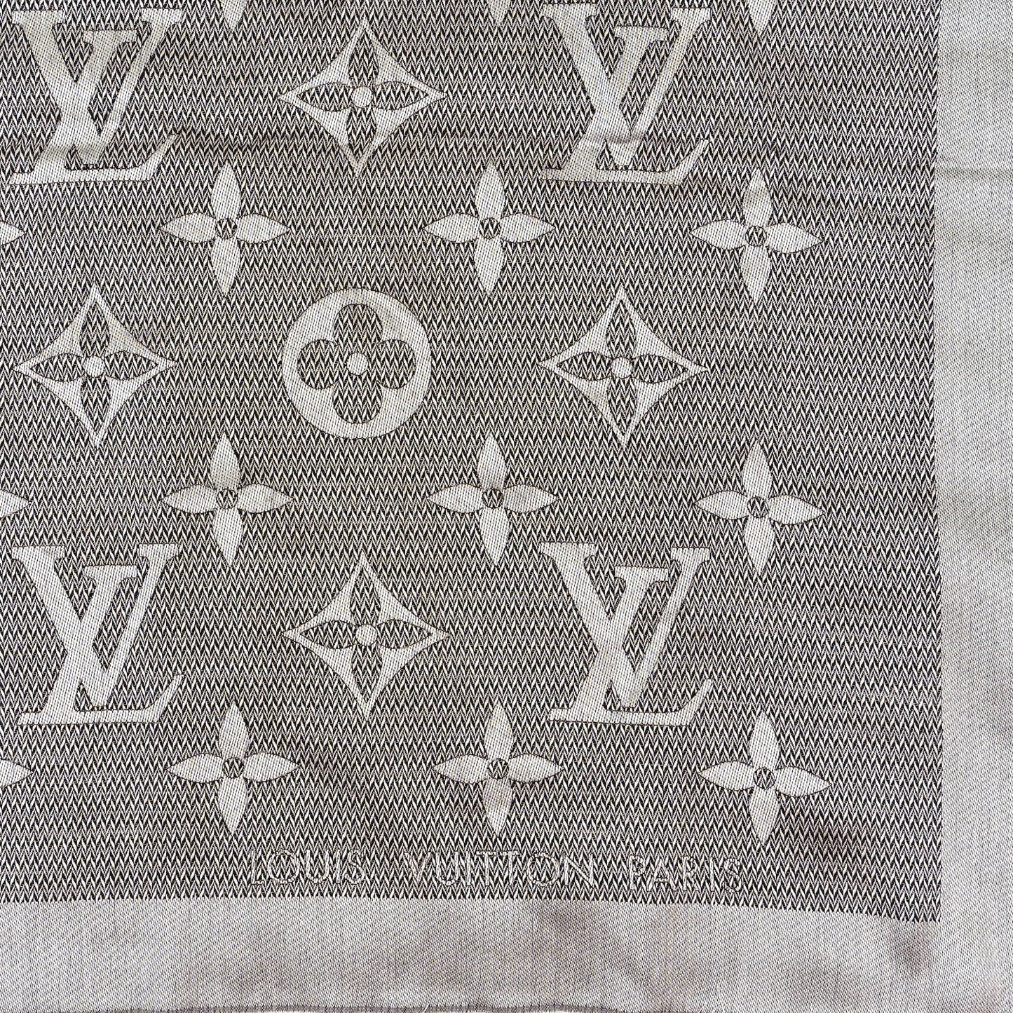 Silk Wool Beyond Monogram Shawl Silver