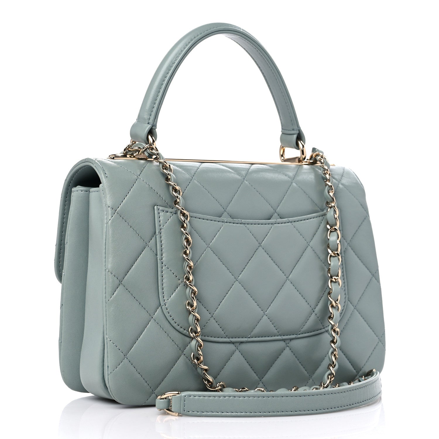 Chanel Lambskin Quilted Small Trendy CC Dual Handle Flap Bag Grey 3 of 11