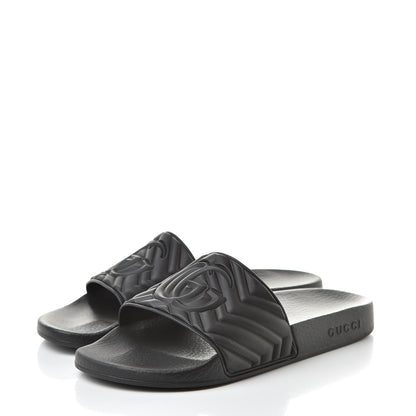 Gucci Rubber Matelasse Mens Slide Sandals 7 Black 3 of 7