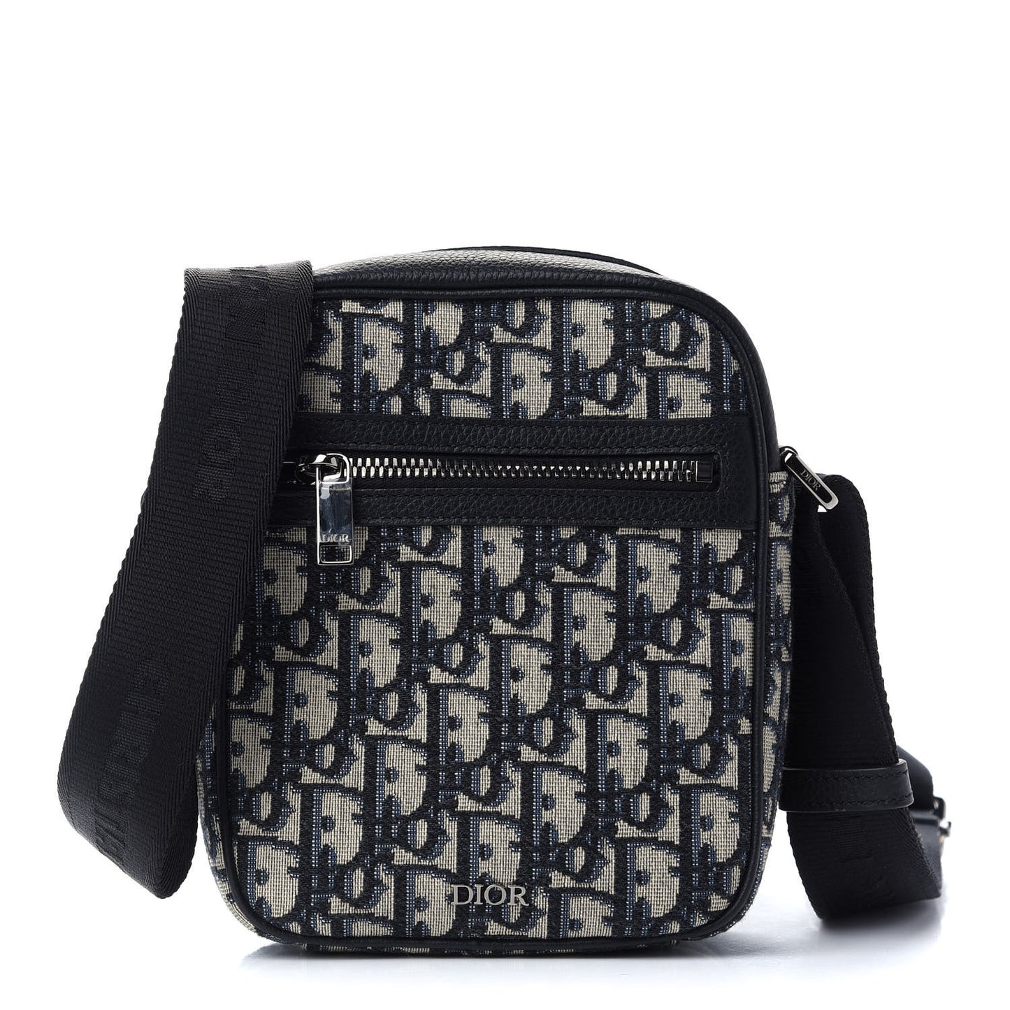 Oblique Messenger Pouch Beige Black