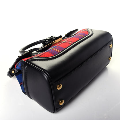 Versace Vitello Tartan Medium Baroque Palazzo Empire Bag Black Rosso 5 of 10