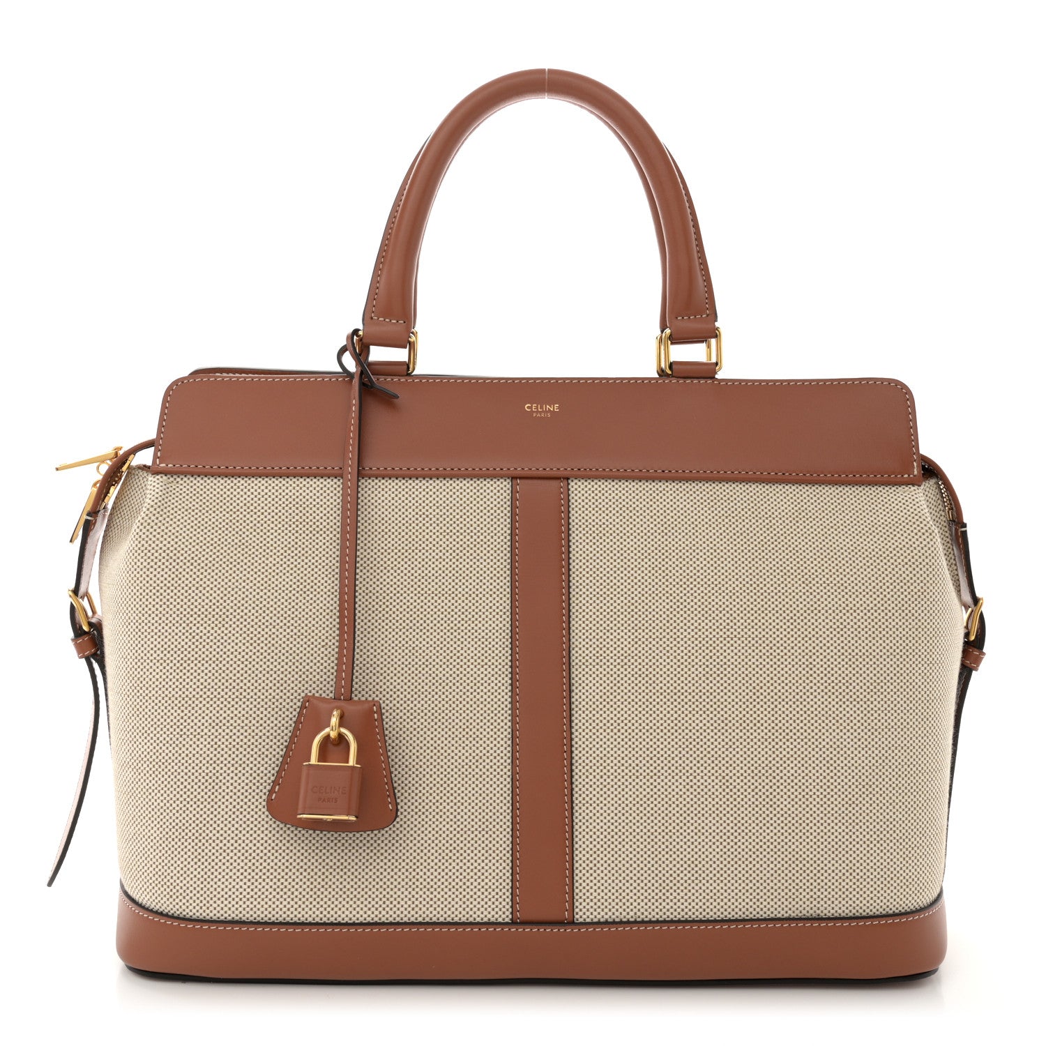 Celine Grained Calfskin Medium Cabas De France Natural Tan 1 of 12