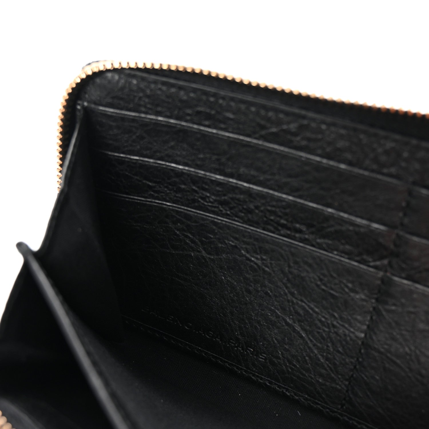 Balenciaga Agneau Giant 12 Rose Gold Hardware Continental Zip Around Wallet Black 6 of 8