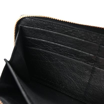 Balenciaga Agneau Giant 12 Rose Gold Hardware Continental Zip Around Wallet Black 6 of 8