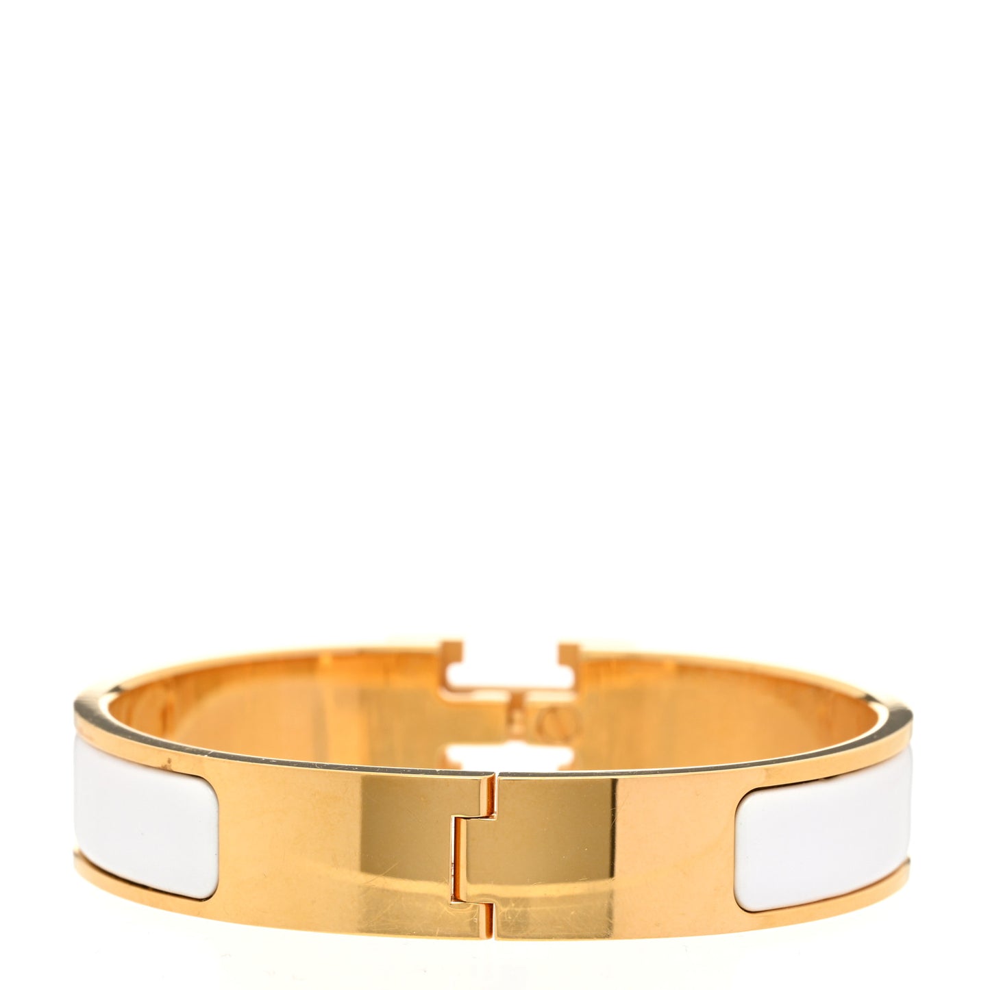 Enamel Narrow Clic Clac H Bracelet White