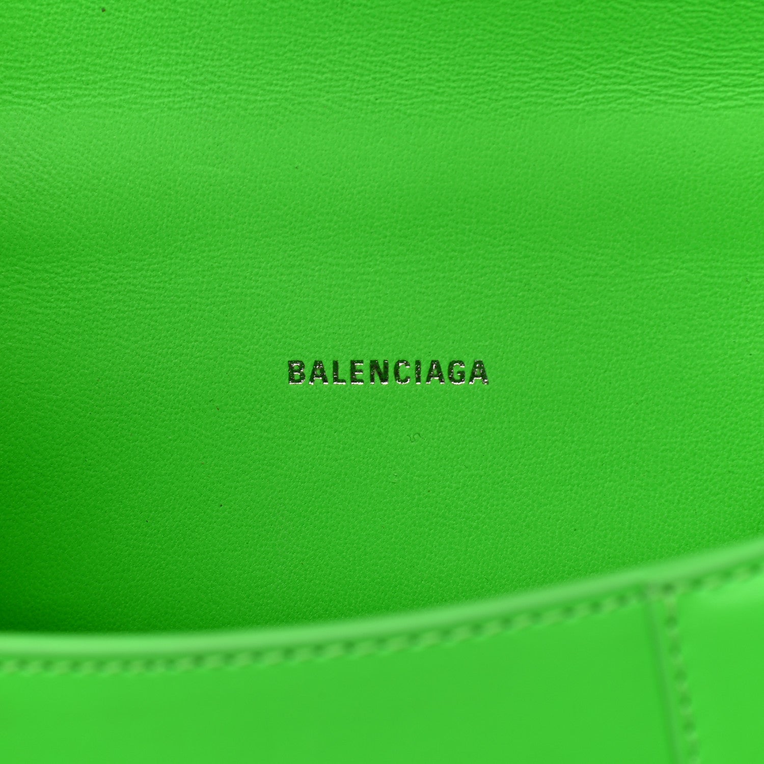 Balenciaga Shiny Box Calfskin Hourglass Top Handle Bag XS Fluo Green 6 of 15
