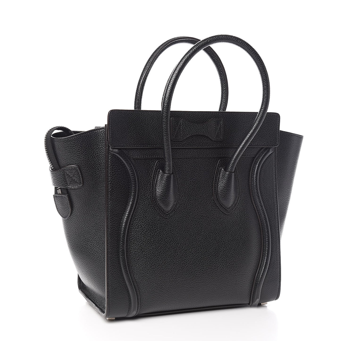 Drummed Calfskin Micro Luggage Black