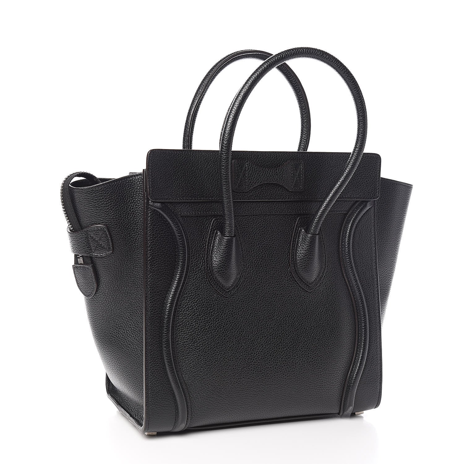 Celine Drummed Calfskin Micro Luggage Black 3 of 12