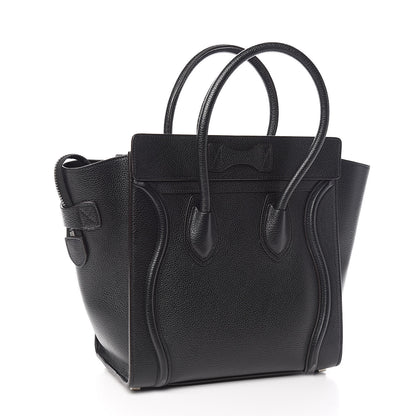 Celine Drummed Calfskin Micro Luggage Black 3 of 12