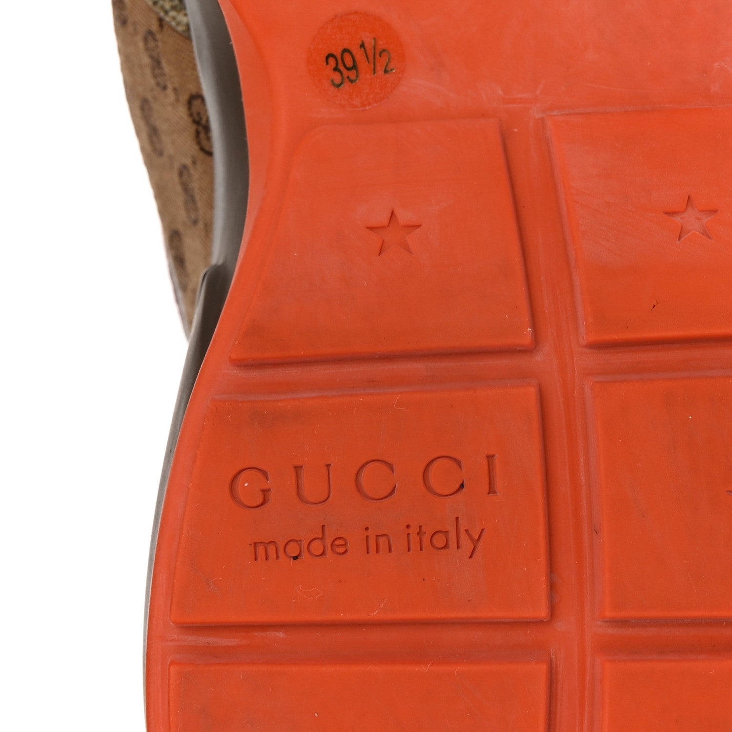 Gucci GG Supreme Monogram Mix Monogram Womens Rhyton Sneakers 39.5 Bordeaux Beige Ebony 6 of 8