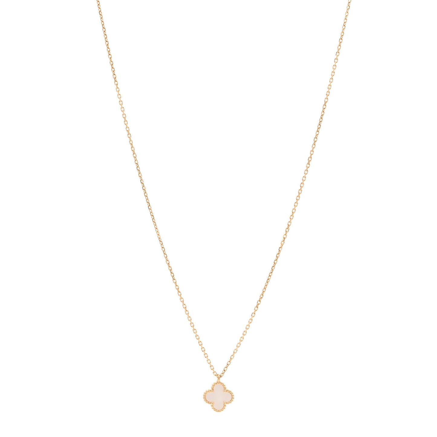 18K Yellow Gold Mother of Pearl Sweet Alhambra Pendant Necklace