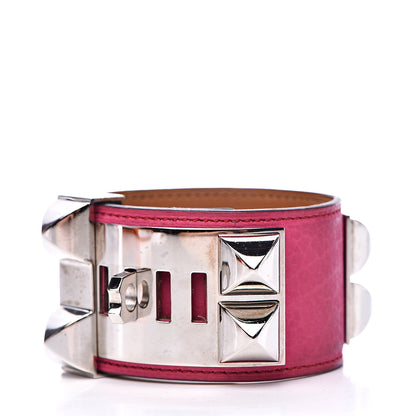 Hermes Taurillon Gaucho Collier de Chien CDC Bracelet S Fuchsia 3 of 8