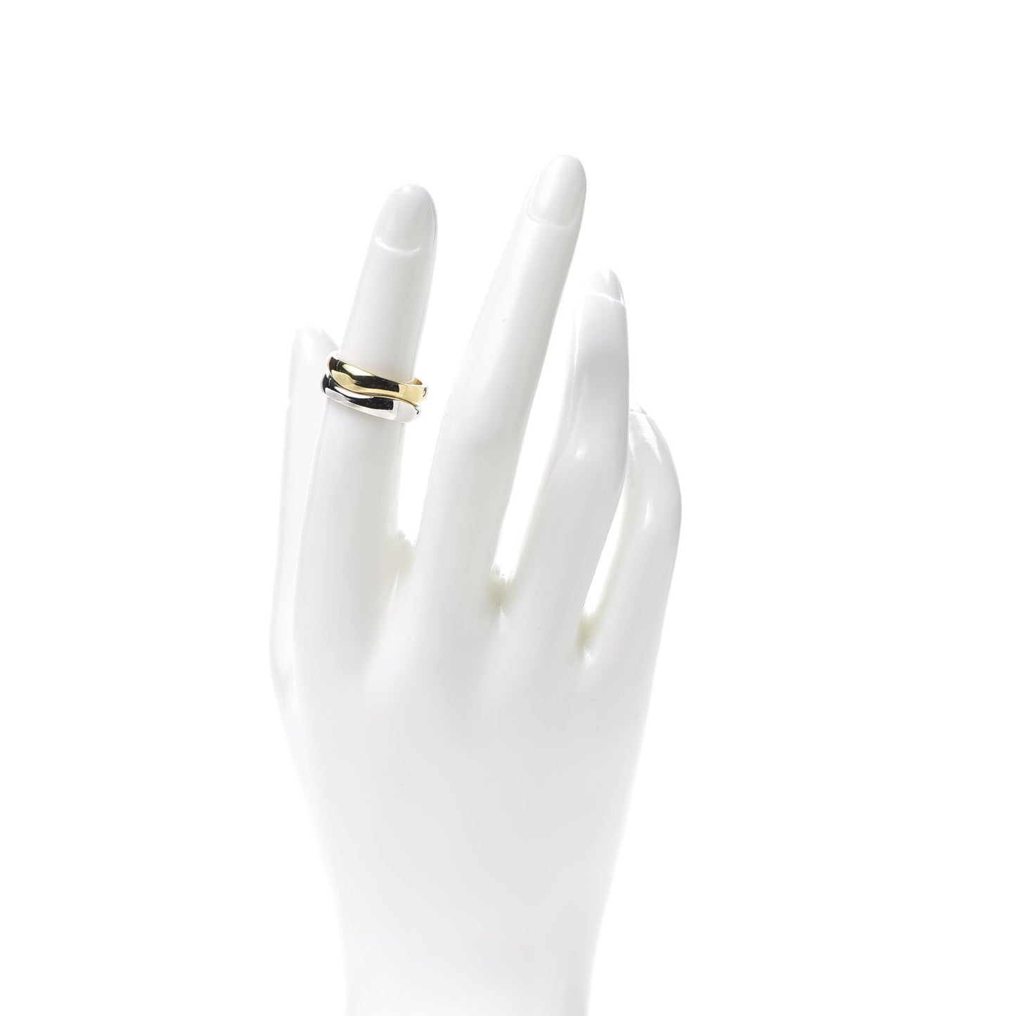 18K Yellow White Gold Love Me Band Ring Set of 2 51 5.75