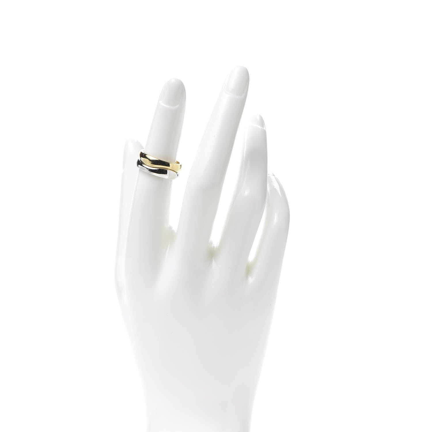 Cartier 18K Yellow White Gold Love Me Band Ring Set of 2 51 5.75 2 of 6