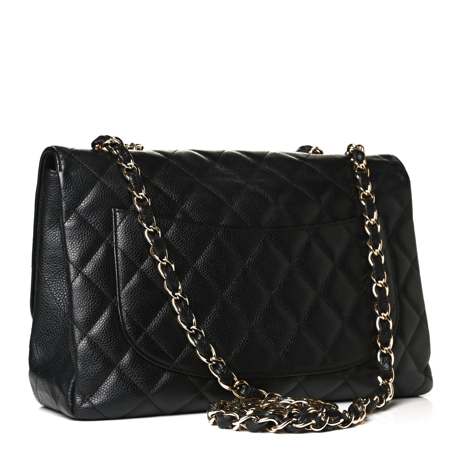 Chanel Caviar Quilted Jumbo Single Flap Black 3 of 12