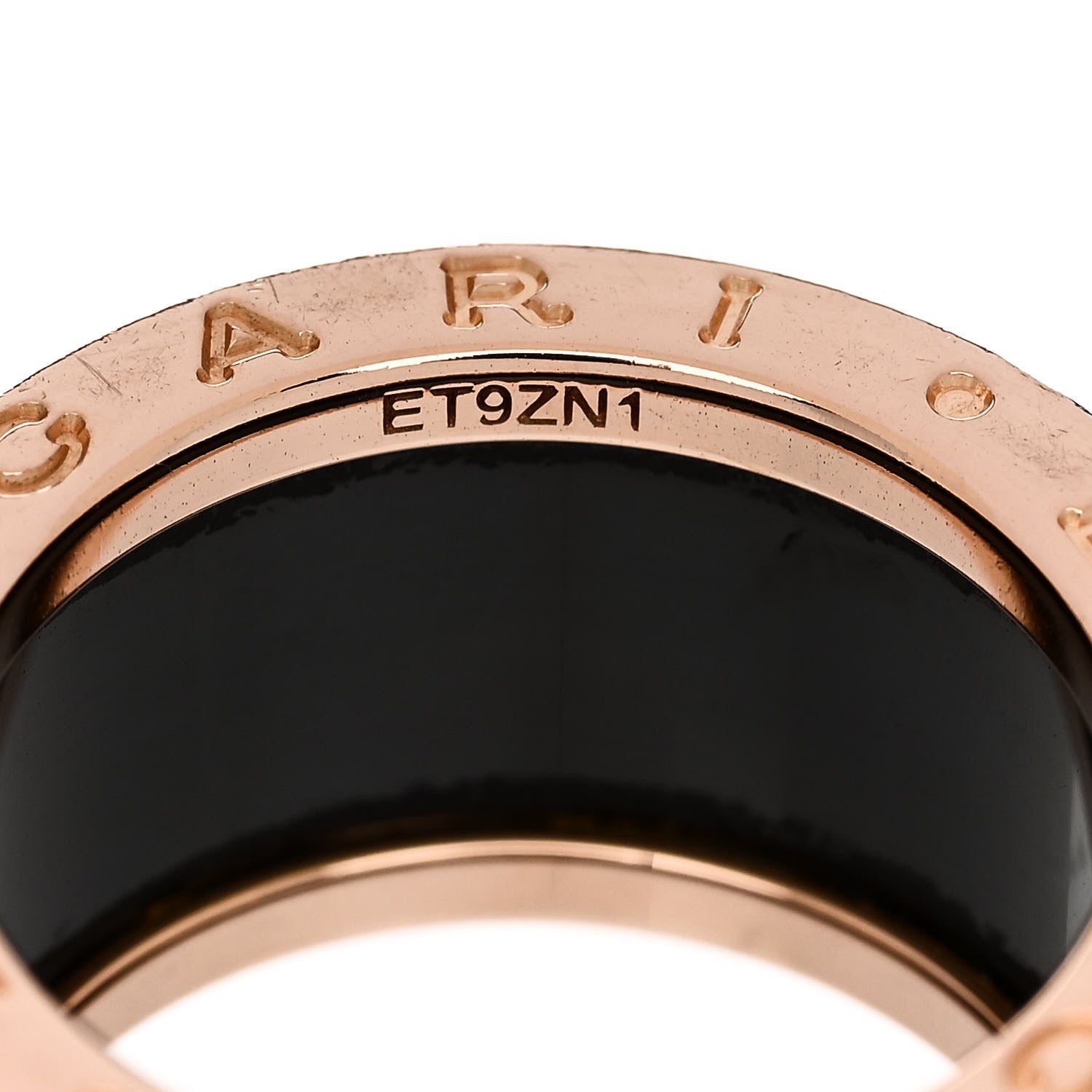 Bulgari 18K Rose Gold Black Ceramic Diamond B.Zero1 Four-Band Ring 53 6.25 4 of 5