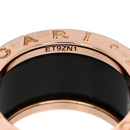 Bulgari 18K Rose Gold Black Ceramic Diamond B.Zero1 Four-Band Ring 53 6.25 4 of 5