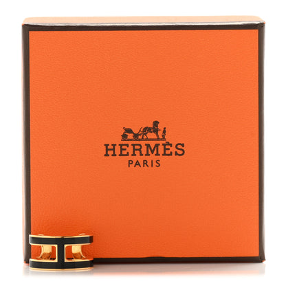 Hermes Gold Lacquered Pop H Ear Cuff Black 6 of 6