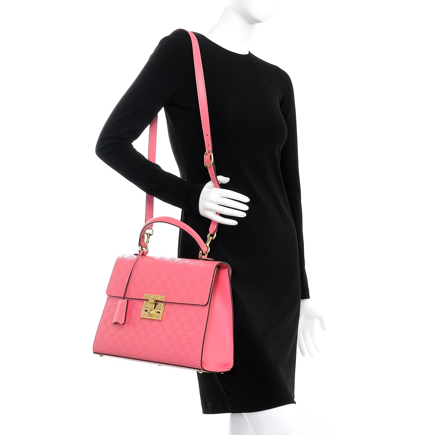 Gucci Guccissima Signature Medium Padlock Top Handle Bag Flush 2 of 9