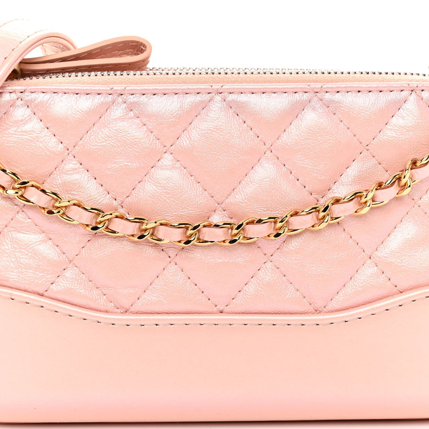 Chanel Iridescent Lambskin Calfskin Quilted Small Gabrielle Clutch With Chain Light Pink 8 of 11