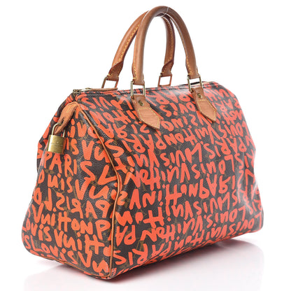 Louis Vuitton Monogram Graffiti Speedy 30 Orange 3 of 17