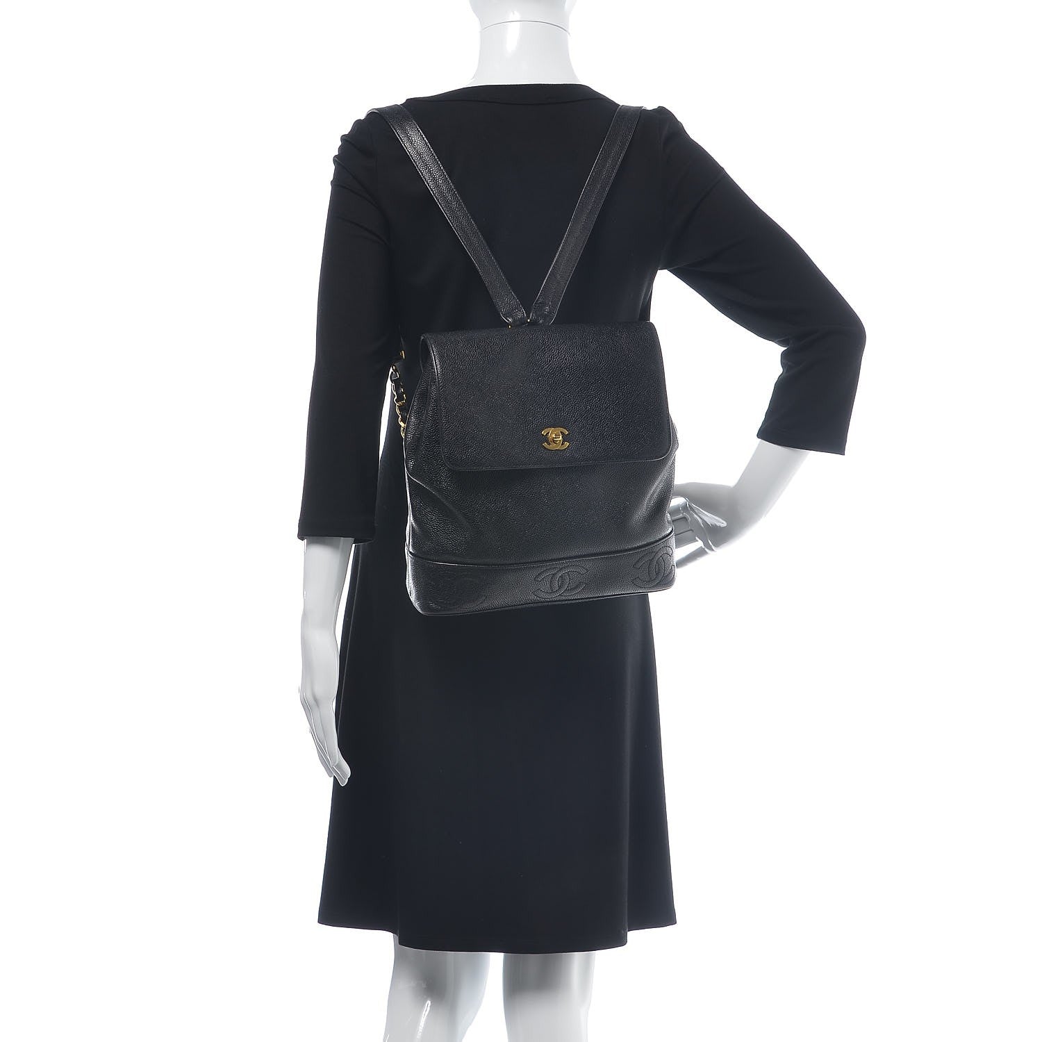 Chanel Caviar CC Backpack Black 2 of 7