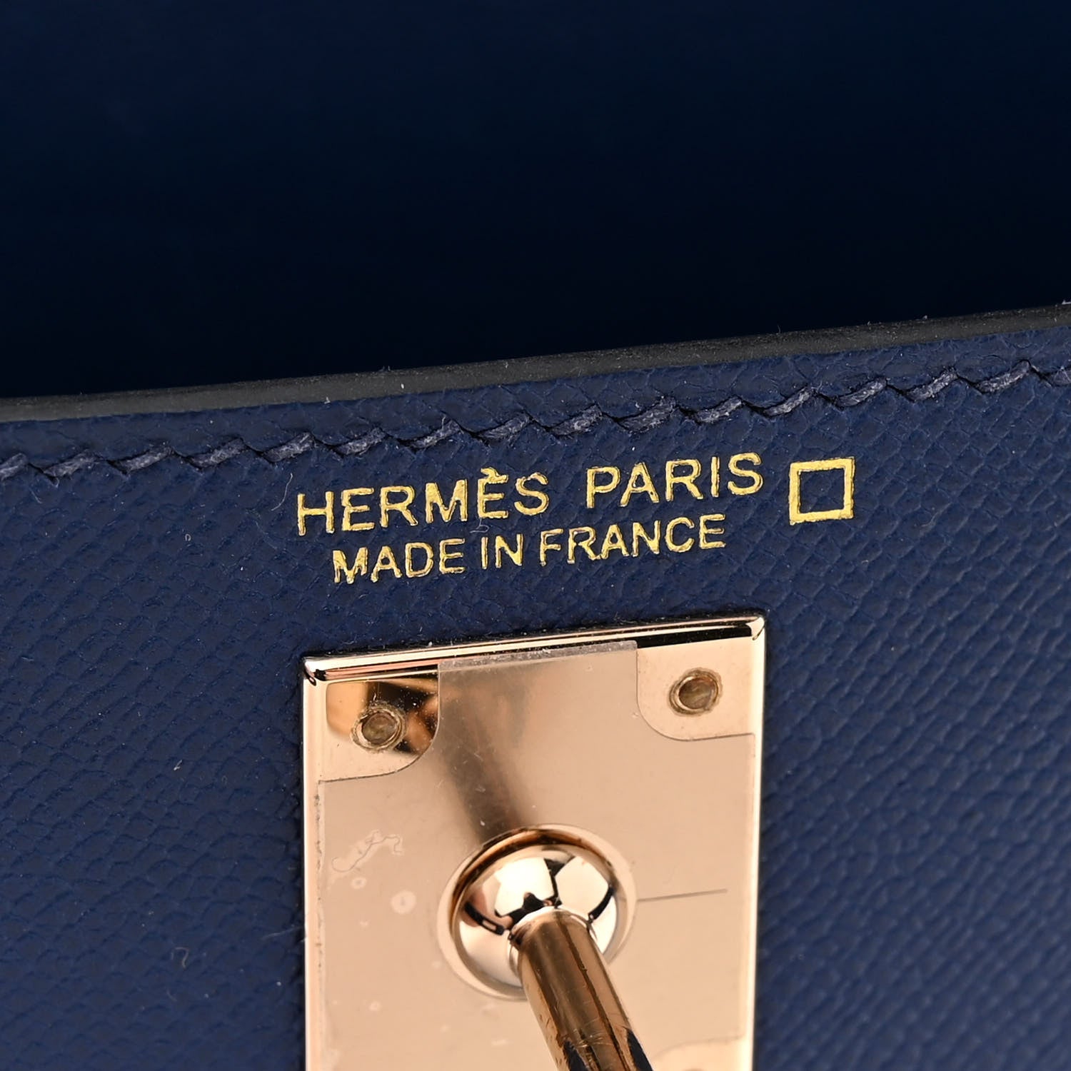 Hermes Madame Calfskin Shiny Alligator Mini Kelly Sellier Touch 20 Bleu Encre 6 of 15
