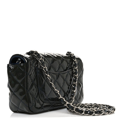 Chanel Patent Calfskin Quilted Mini Rectangular Flap Navy Blue 3 of 11