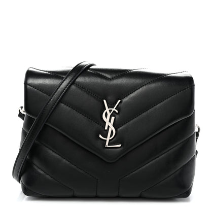 Saint Laurent Calfskin Y Quilted Monogram Toy Loulou Crossbody Bag Black 1 of 9