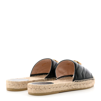Gucci Nappa Matelasse GG Marmont Espadrille Slide Sandals 38 Black 4 of 9