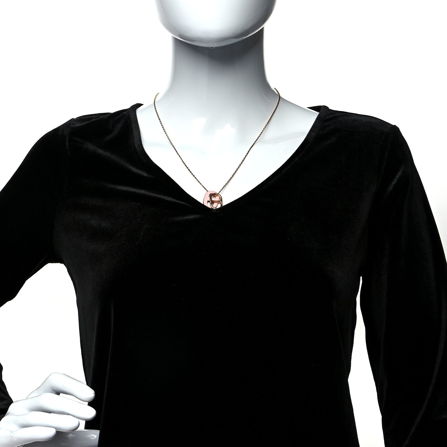 Hermes Swift O'Maillon Pendant Necklace Rose Sakura 2 of 7