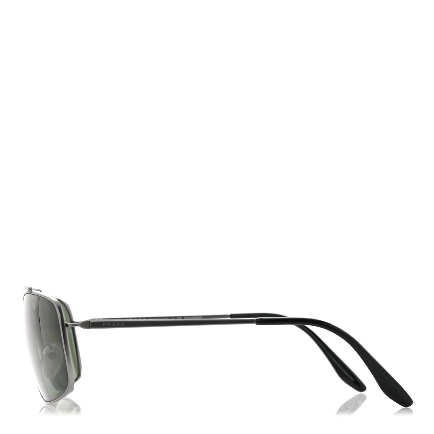 Prada Rectangular Sunglasses SPR 64V Silver Black 2 of 6