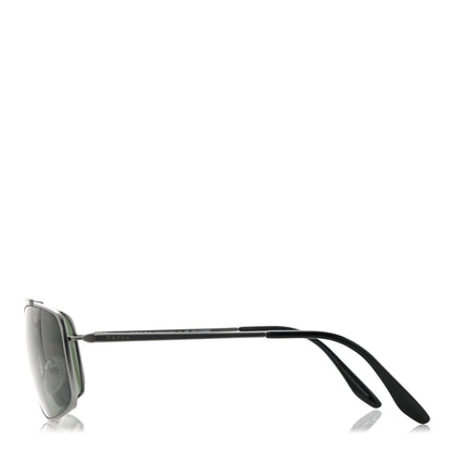 Prada Rectangular Sunglasses SPR 64V Silver Black 2 of 6