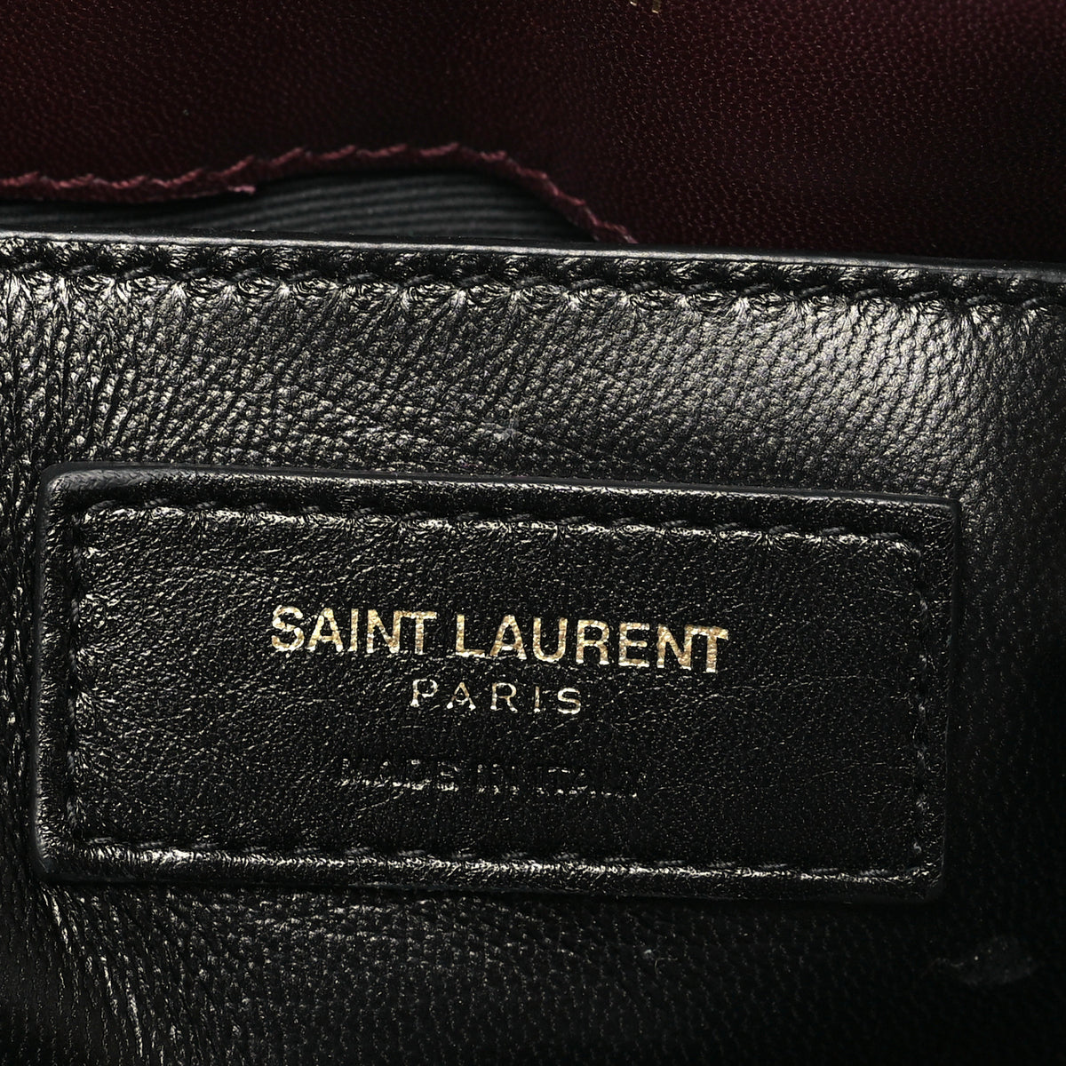Saint Laurent Velvet Y Quilted Monogram Small Loulou Chain Satchel Burgundy 6 of 10
