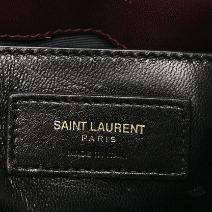 Saint Laurent Velvet Y Quilted Monogram Small Loulou Chain Satchel Burgundy 6 of 10