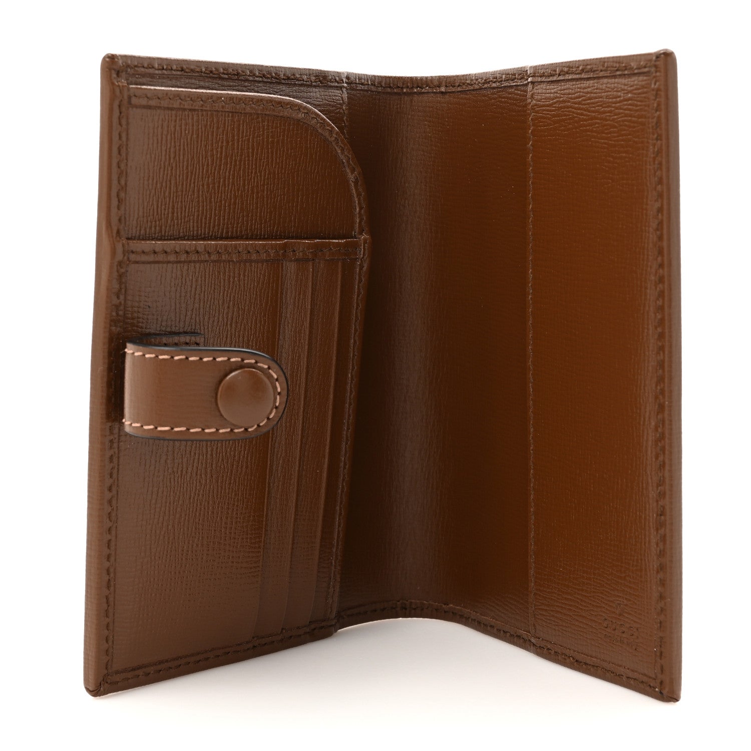 Gucci GG Supreme Monogram Azalea Calfskin Retro Interlocking G Passport Case Beige Ebony Brown Sugar 5 of 8