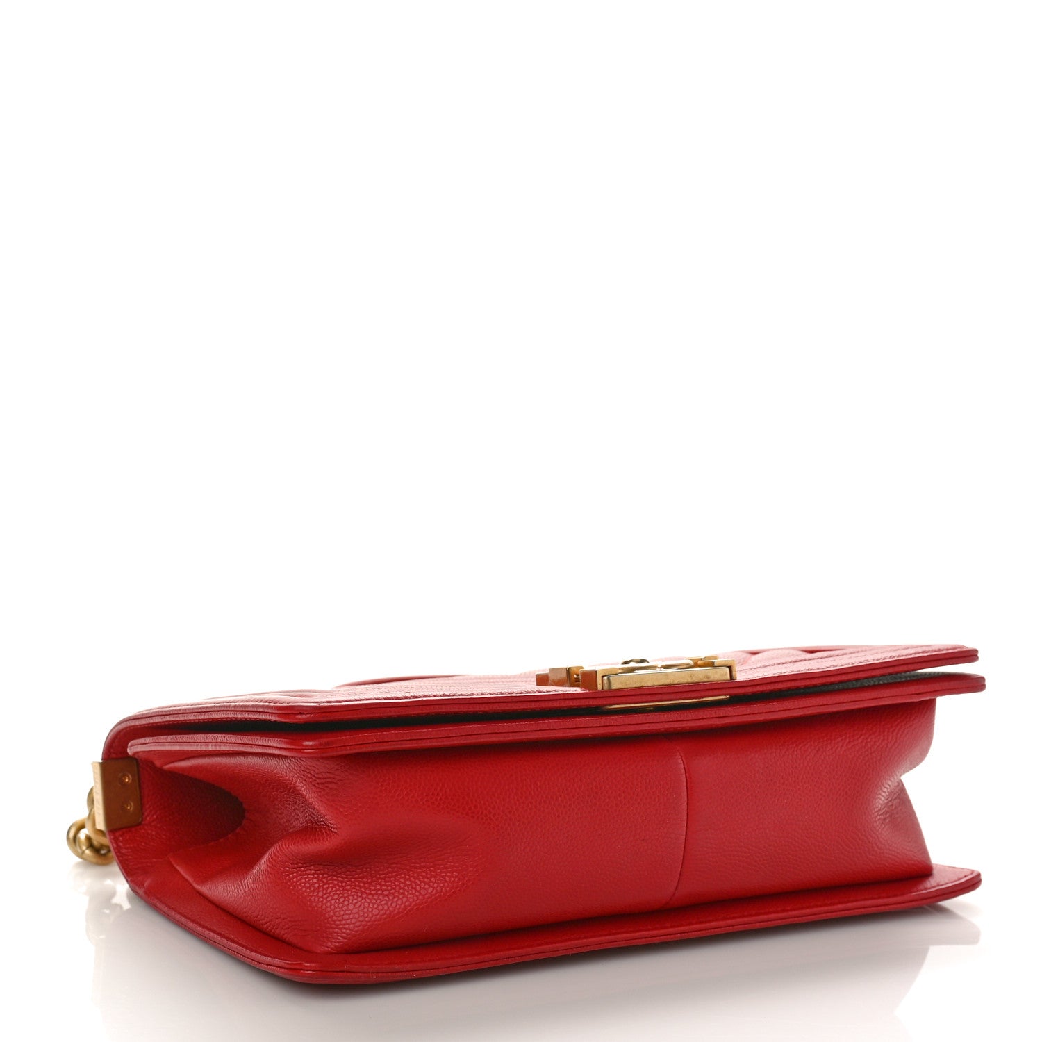 Chanel Caviar Chevron Quilted Medium Boy Flap Red 4 of 9