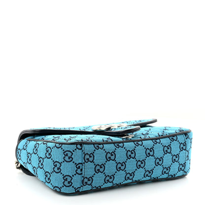 Gucci Monogram Multicolor Matelasse Diagonal Small GG Marmont Shoulder Bag Light Blue 4 of 10