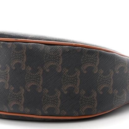 Celine Triomphe Canvas Calfskin Ava Shoulder Bag Tan 11 of 14