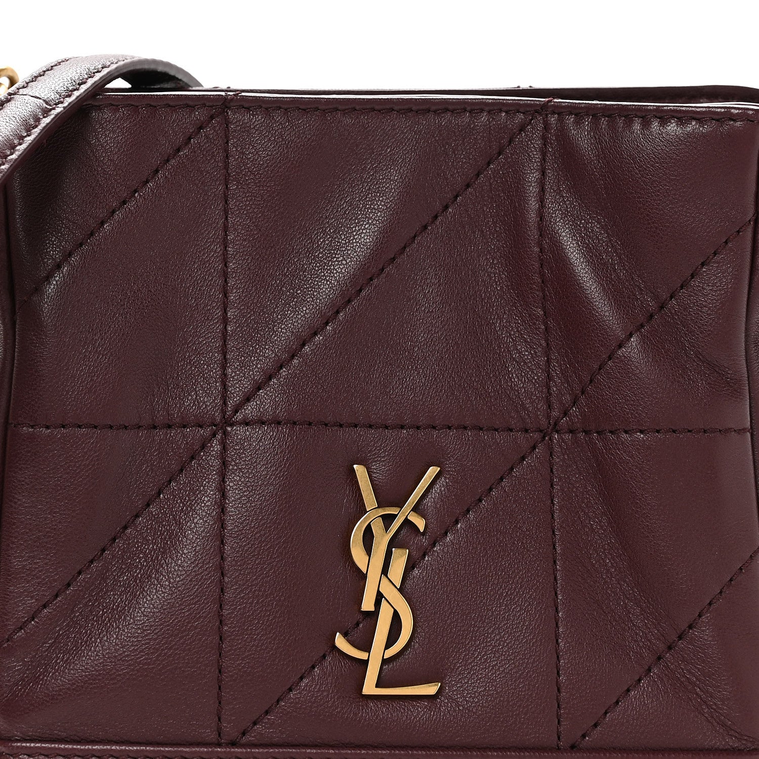 Saint Laurent Lambskin Matelasse Monogram Mini Jamie Shoulder Pouch Bag Rouge Cabernet 8 of 10