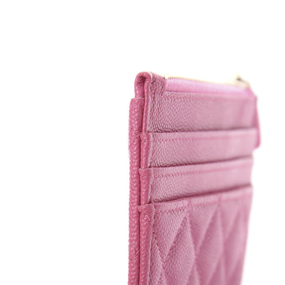 Chanel Caviar Quilted CC Zip Card Holder Pink 8 of 10