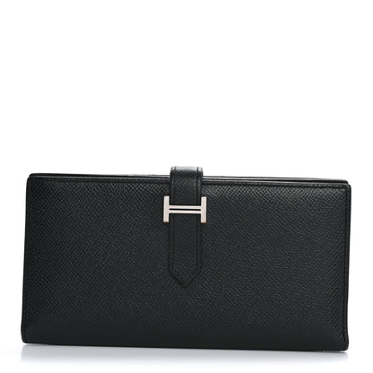 Hermes Epsom Bearn Gusset Wallet Black 1 of 15