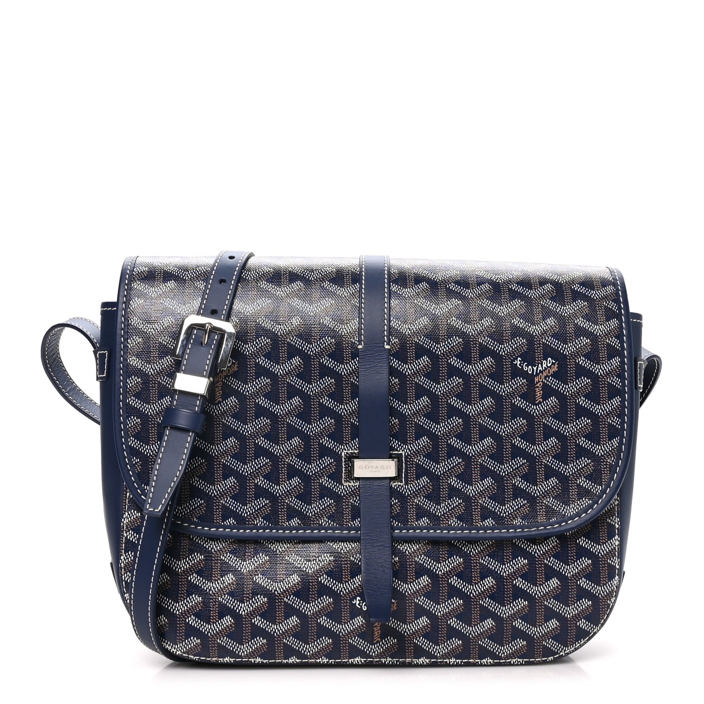 Goyardine Belvedere II MM Messenger Bag Navy