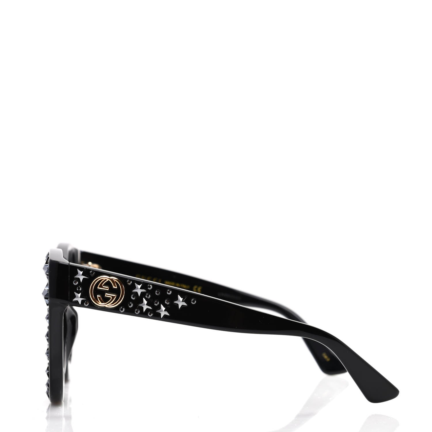 Gucci Acetate Stars Cat Eye Sunglasses GG0116S Black 3 of 8