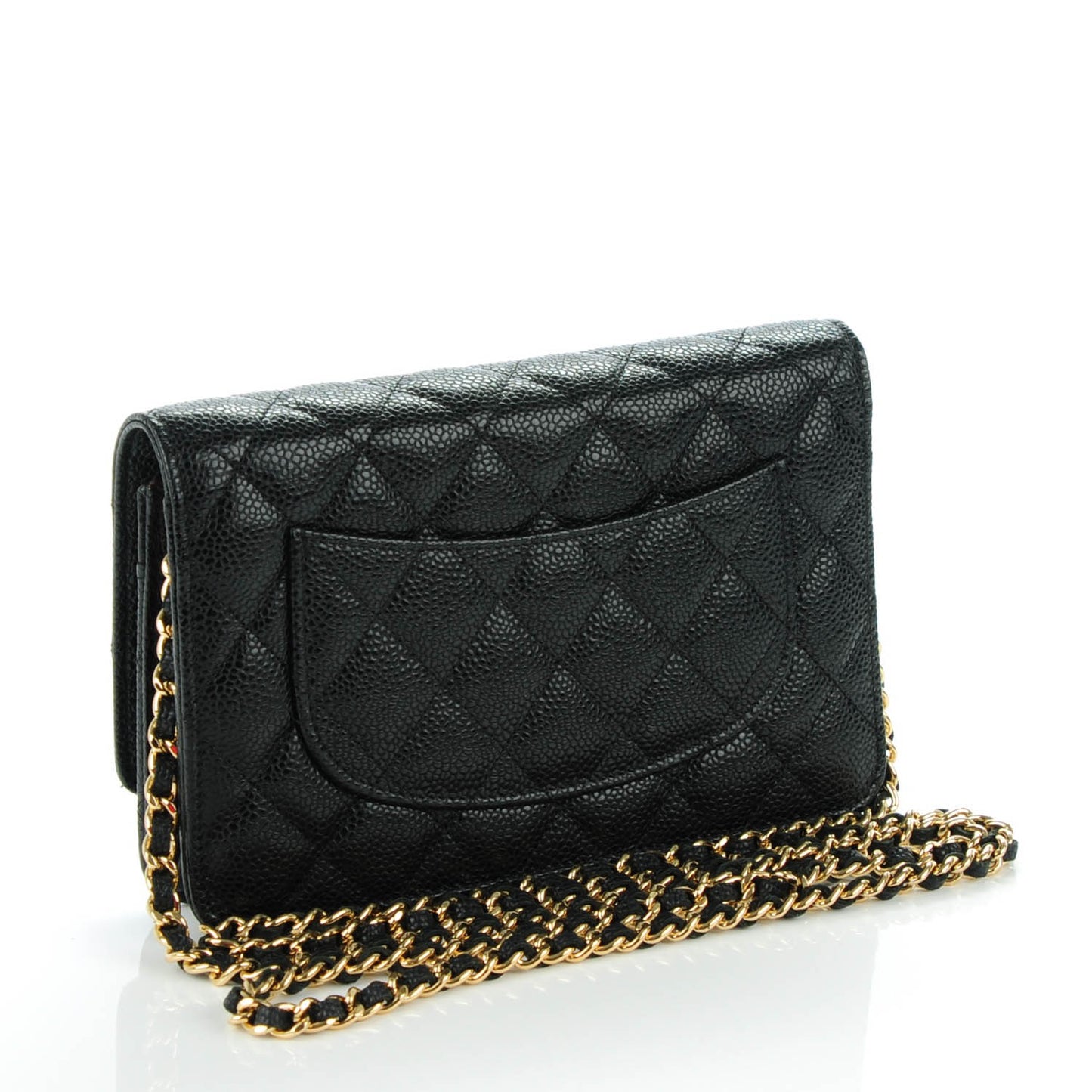 Caviar Quilted Wallet On Chain WOC Black