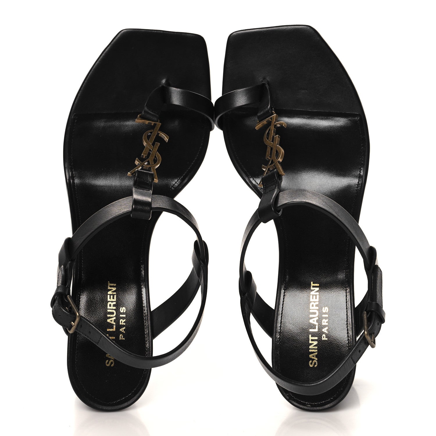 Saint Laurent Calfskin Cassandra 75 Sandals 41 Black 2 of 10