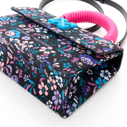 Off-White Fabric Jitney 1.4 Floral Print Top Handle Bag Black Multicolor 10 of 10