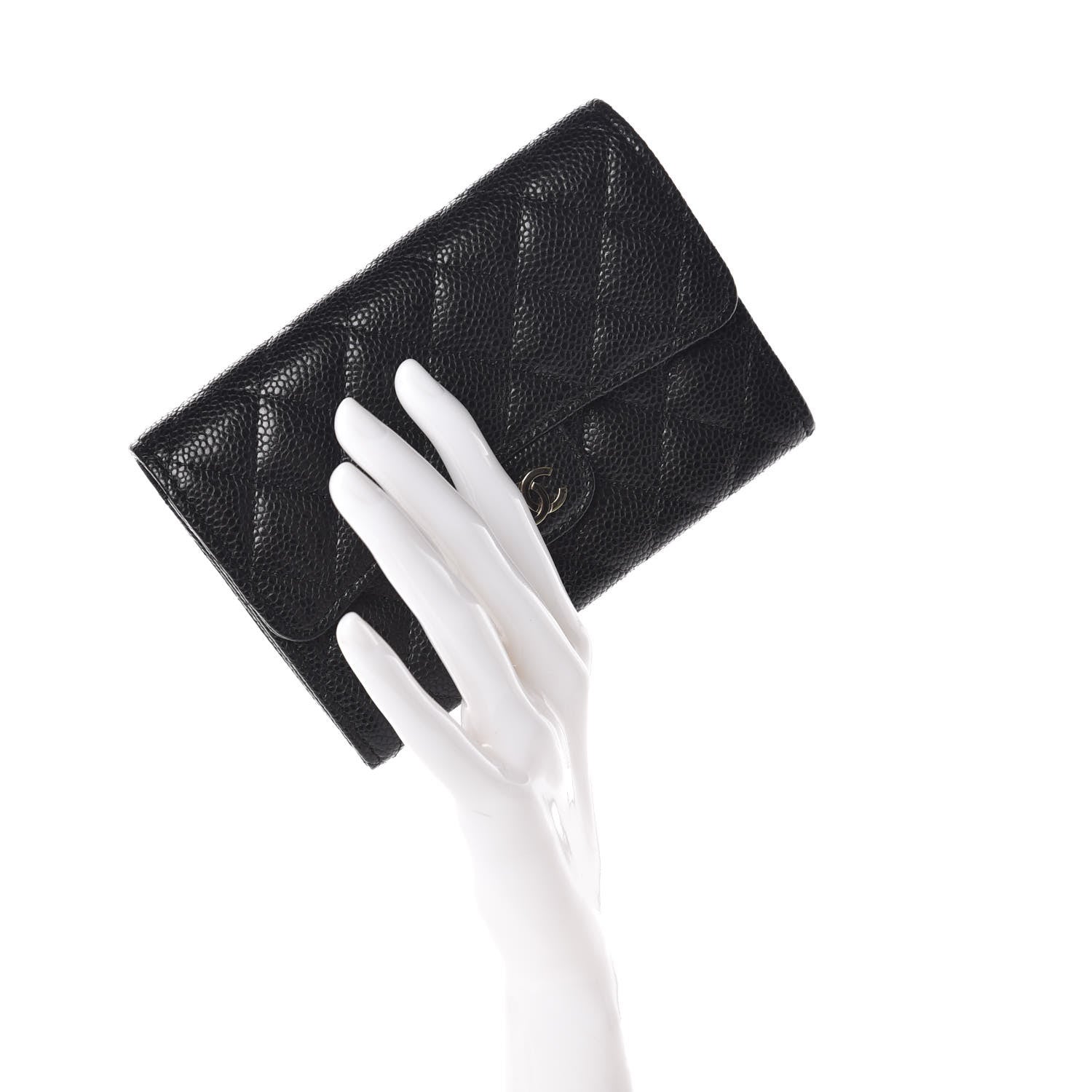 Chanel Caviar Quilted Medium Flap Wallet Black 2 of 11
