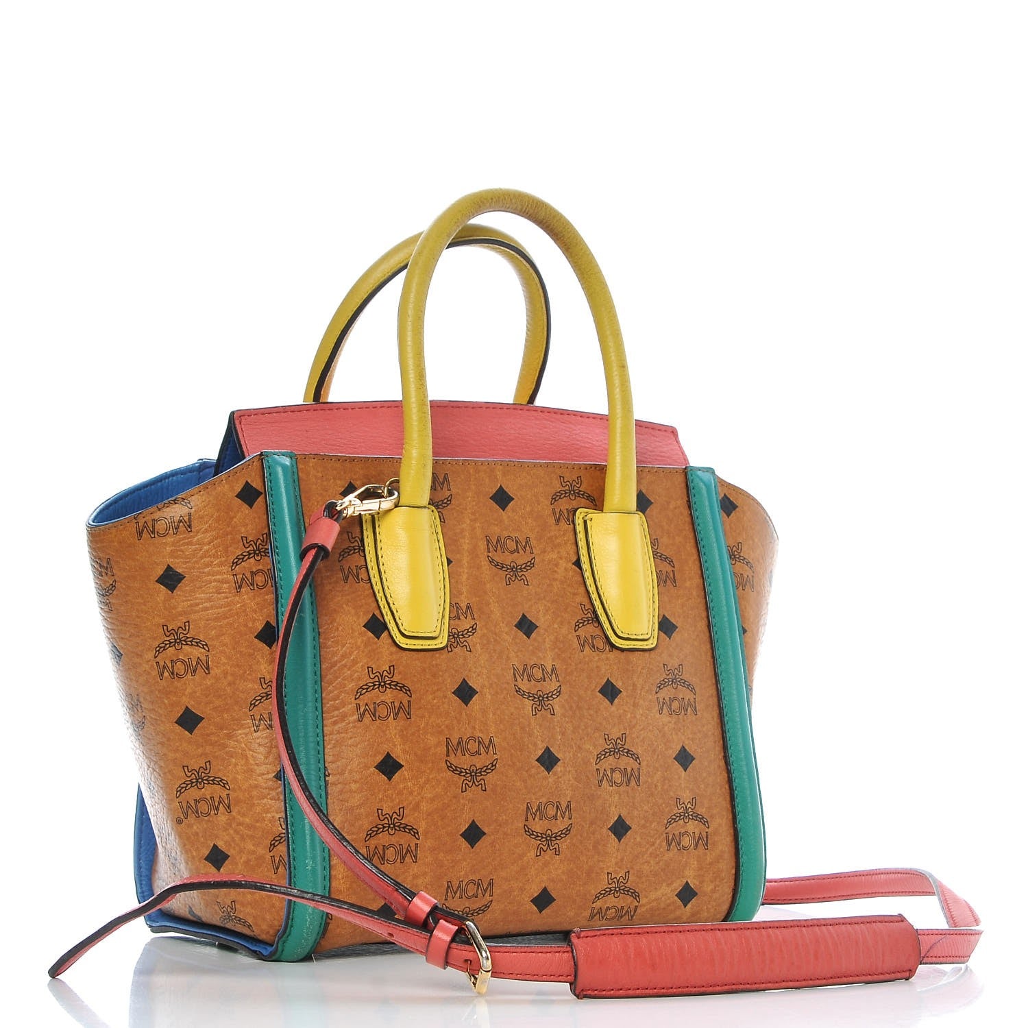 MCM Visetos Satchel Cognac Multicolor 3 of 25